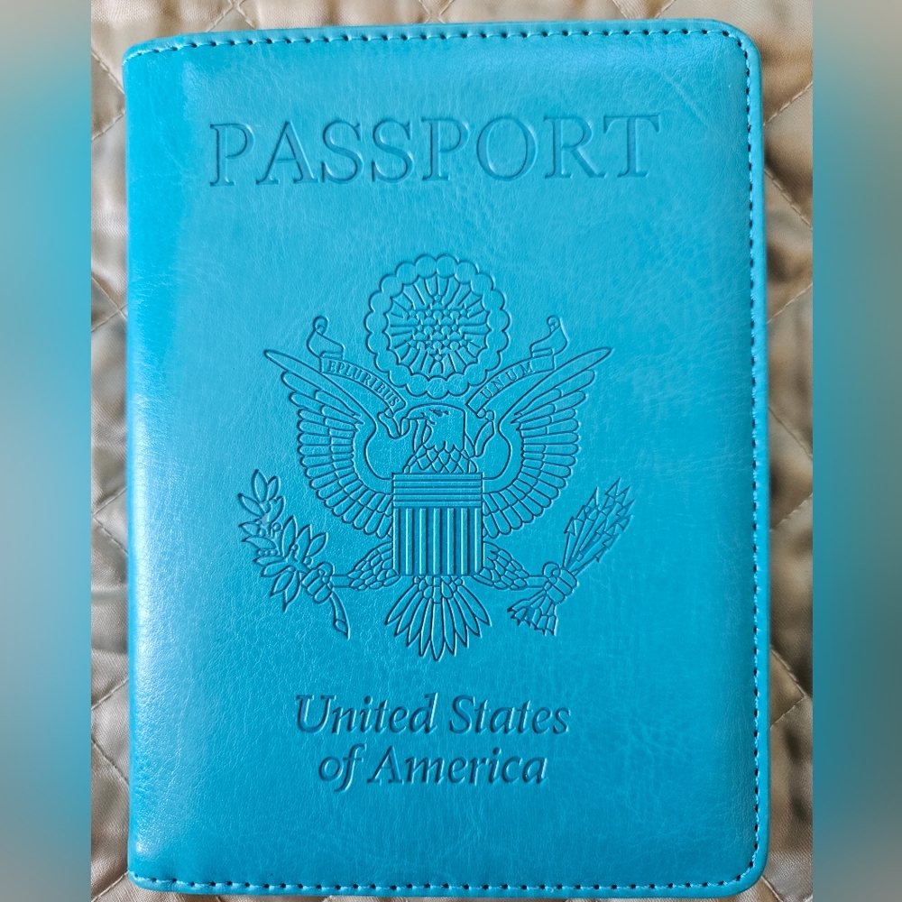 Teal Leather Passport Holder